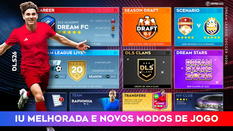 Imagem real do jogo Dream League Soccer 2025